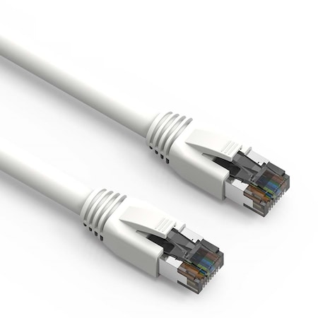 CAT8 S/FTP Ethernet Network Cable 24AWG 2GHz 40G- 7ft- White